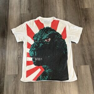 2008 Godzilla Rising Sun Tee Shirt Size Large White Red